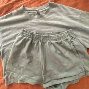 Los Angeles Apparel Short Set in Atlantic Green